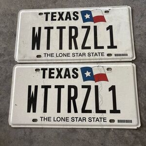 Texas TX Lone Star State Personalized License Plate WTTRZL1 Set of 2